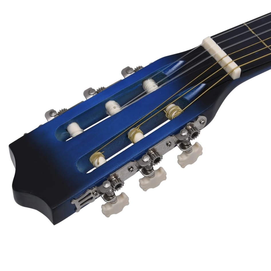 Set de guitarra clásica occidental 12 pzas 6 cuerdas azul