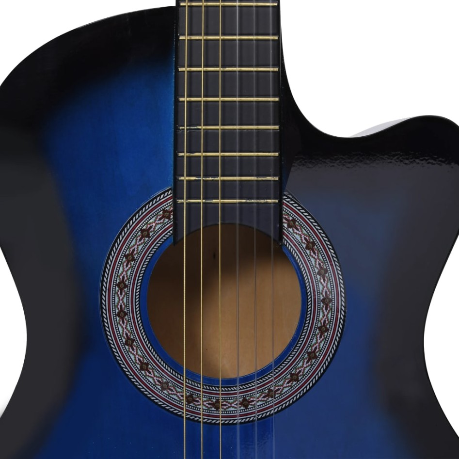 Set de guitarra clásica occidental 12 pzas 6 cuerdas azul