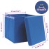 Cajas de almacenaje con tapas 10 uds tela azul 32x32x32