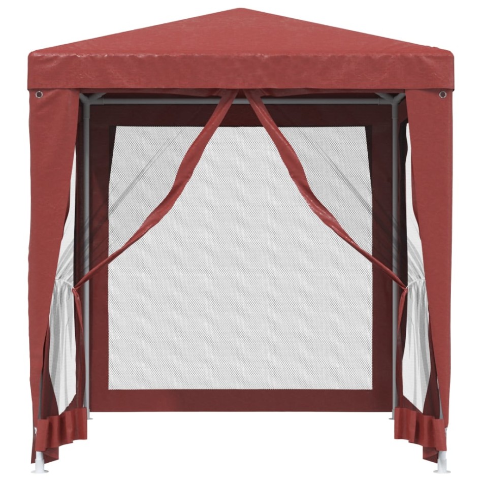 Carpa para fiestas con 4 paredes de malla HDPE rojo 2x2