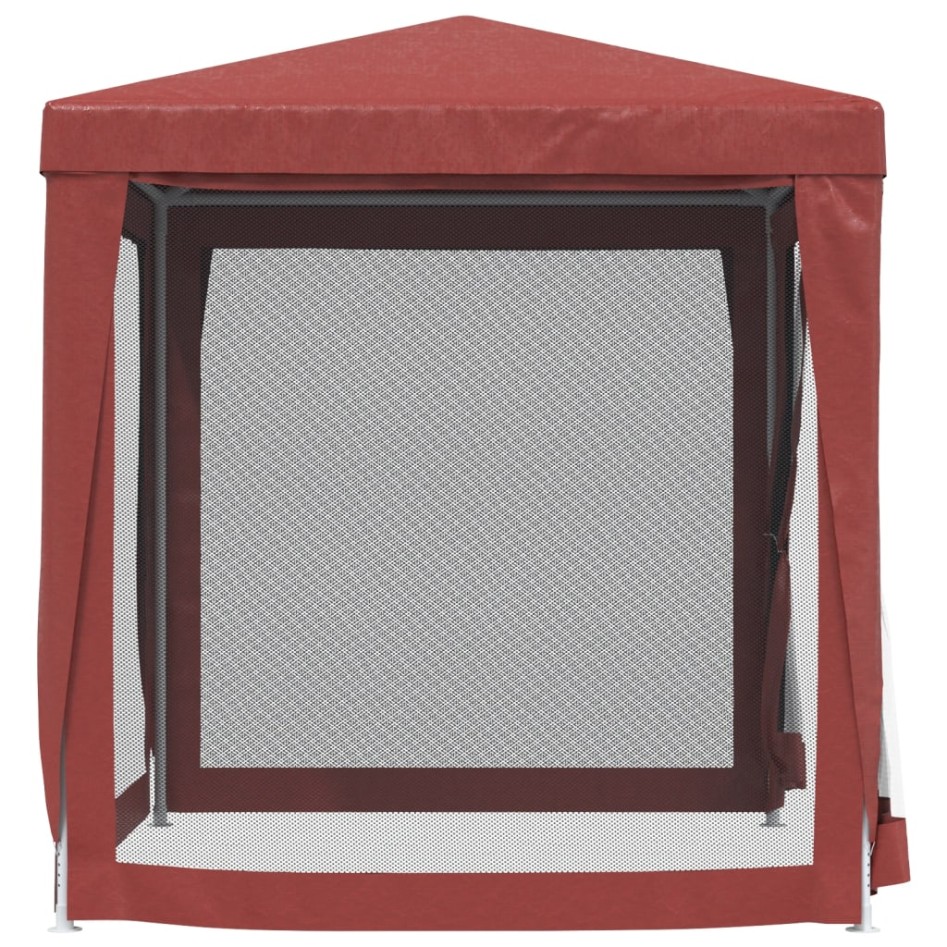 Carpa para fiestas con 4 paredes de malla HDPE rojo 2x2