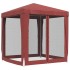 Carpa para fiestas con 4 paredes de malla HDPE rojo 2x2
