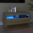 Mueble de TV con luces LED roble Sonoma 80x35x40 cm