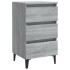 Mesita de noche con patas de metal gris Sonoma 40x35x69