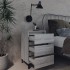 Mesita de noche con patas de metal gris Sonoma 40x35x69