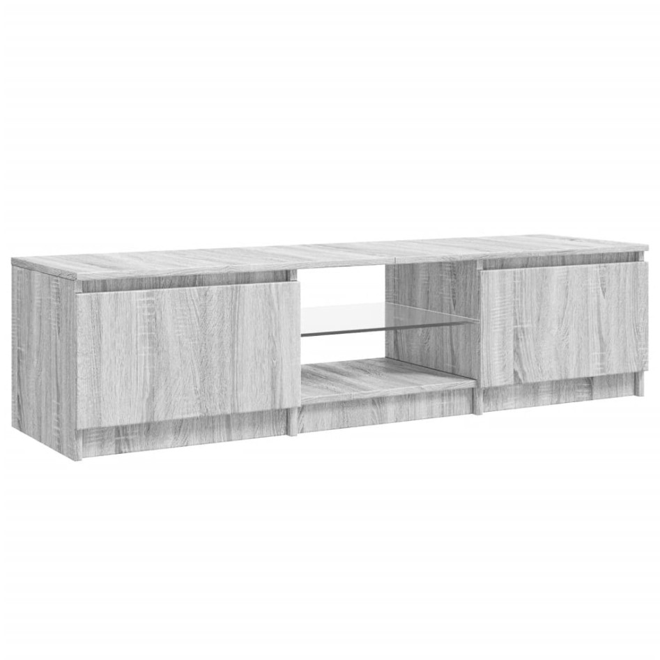 Mueble para TV con luces LED gris Sonoma 140x40x35,5