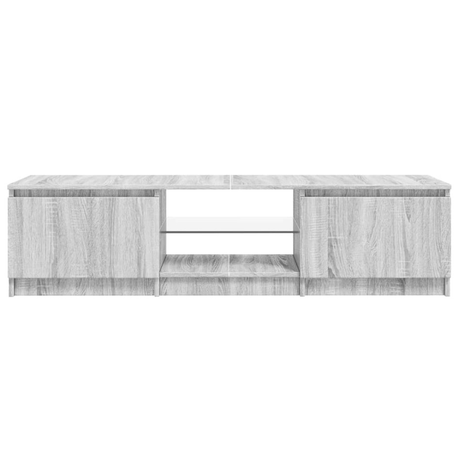 Mueble para TV con luces LED gris Sonoma 140x40x35,5