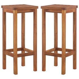 Taburetes de cocina 2 unidades madera maciza de