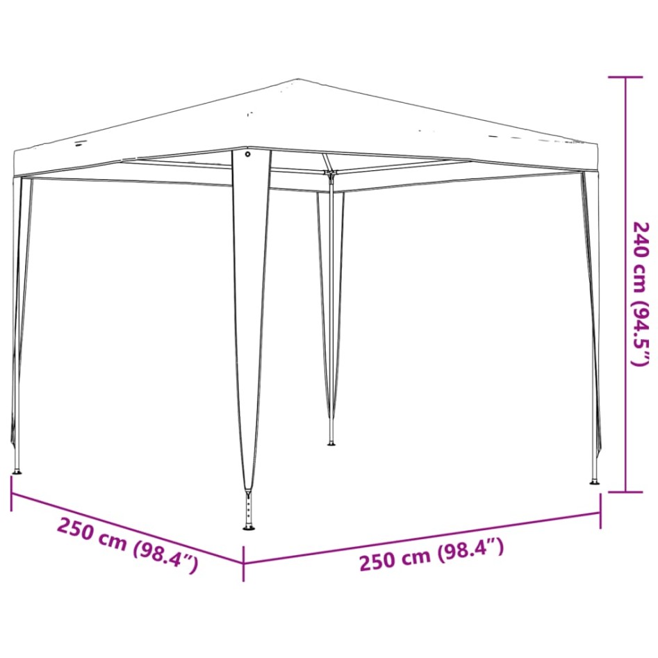 Carpa profesional para fiestas gris antracita 90 g/m² 2,5x2,5