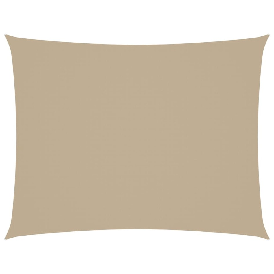Toldo de vela rectangular tela Oxford beige 4x5