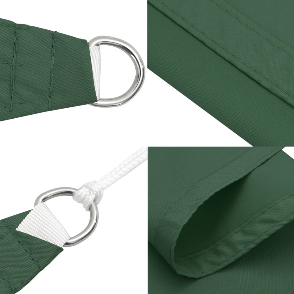 Toldo de vela cuadrado tela Oxford verde oscuro 4,5x4,5