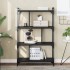 Librería de 4 estantes madera de ingeniería negra 76x32x123