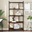 Librería 5 estantes madera ingeniería roble ahumado 76x32x158cm