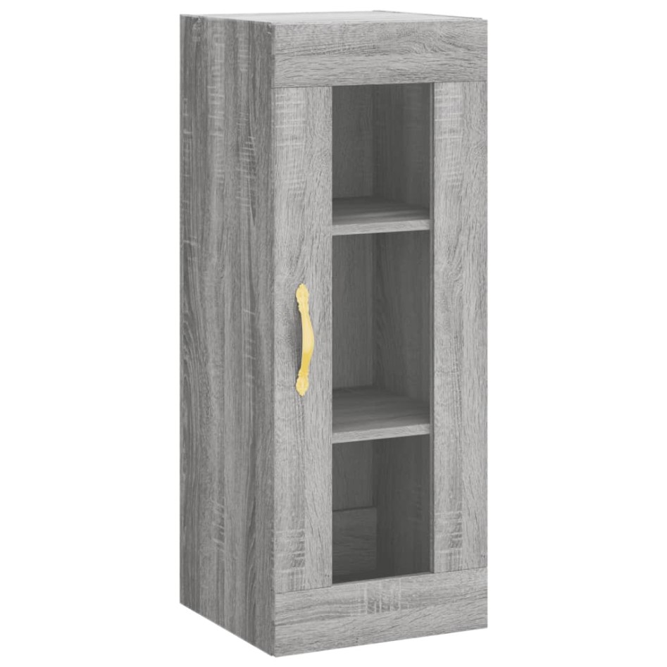 Aparador alto madera contrachapada gris Sonoma 34,5x34x180
