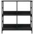 Estantería de madera de ingeniería negra 78,5x33x82