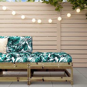 Taburete de jardín con cojín madera de pino