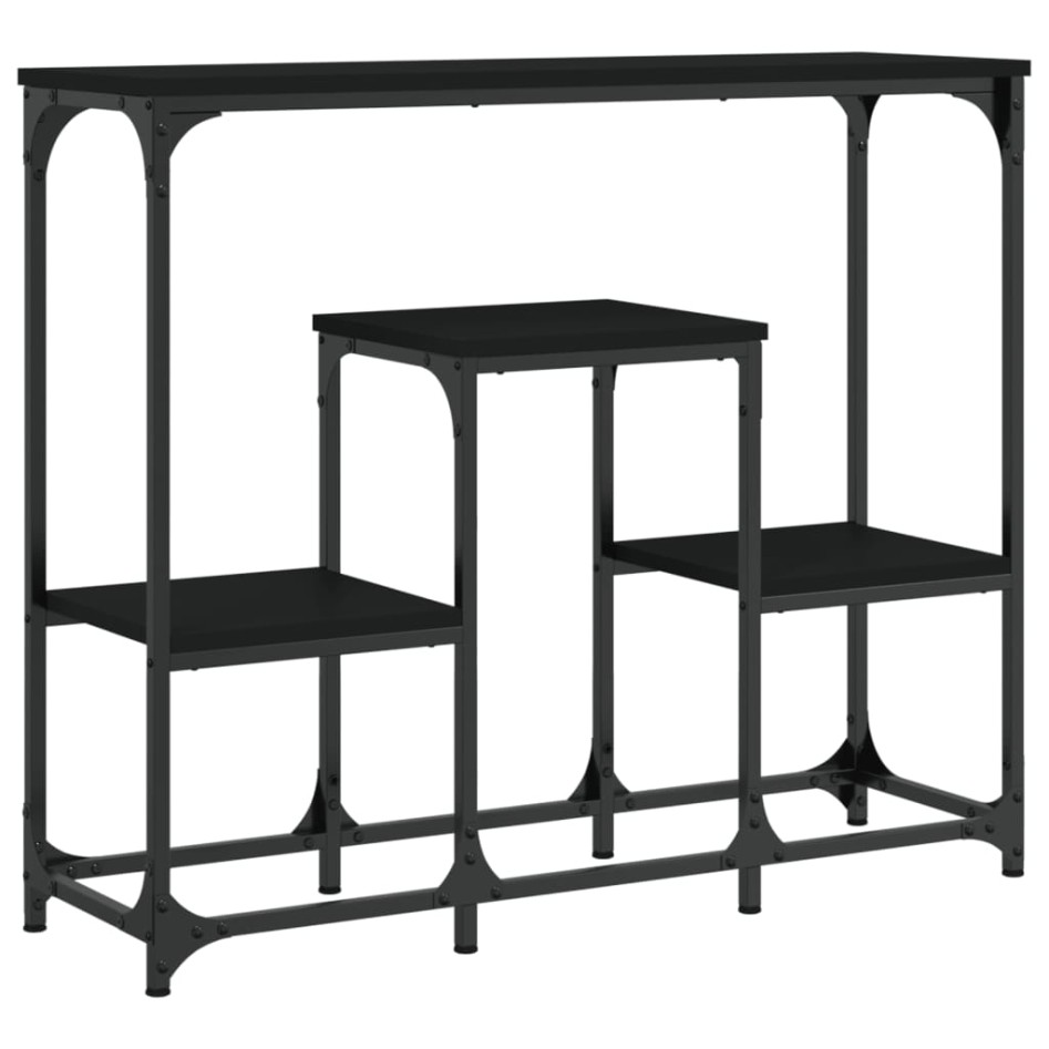 Mesa consola de madera de ingeniería negra 89,5x28x76