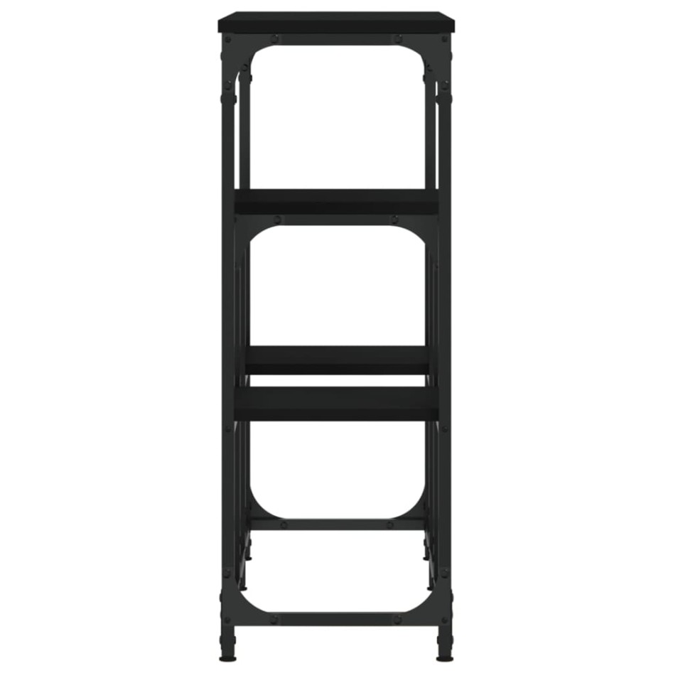 Mesa consola de madera de ingeniería negra 89,5x28x76