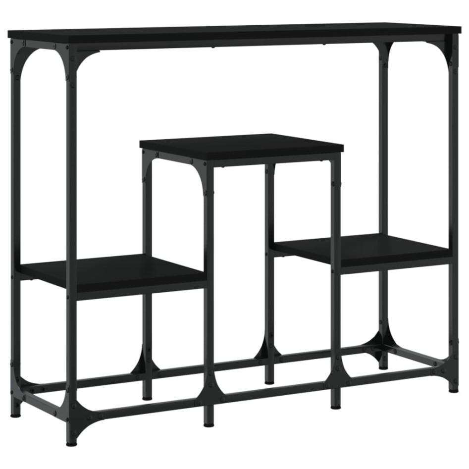 Mesa consola de madera de ingeniería negra 89,5x28x76