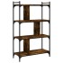 Librería 4 estantes madera ingeniería roble ahumado