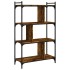 Librería 4 estantes madera ingeniería roble ahumado