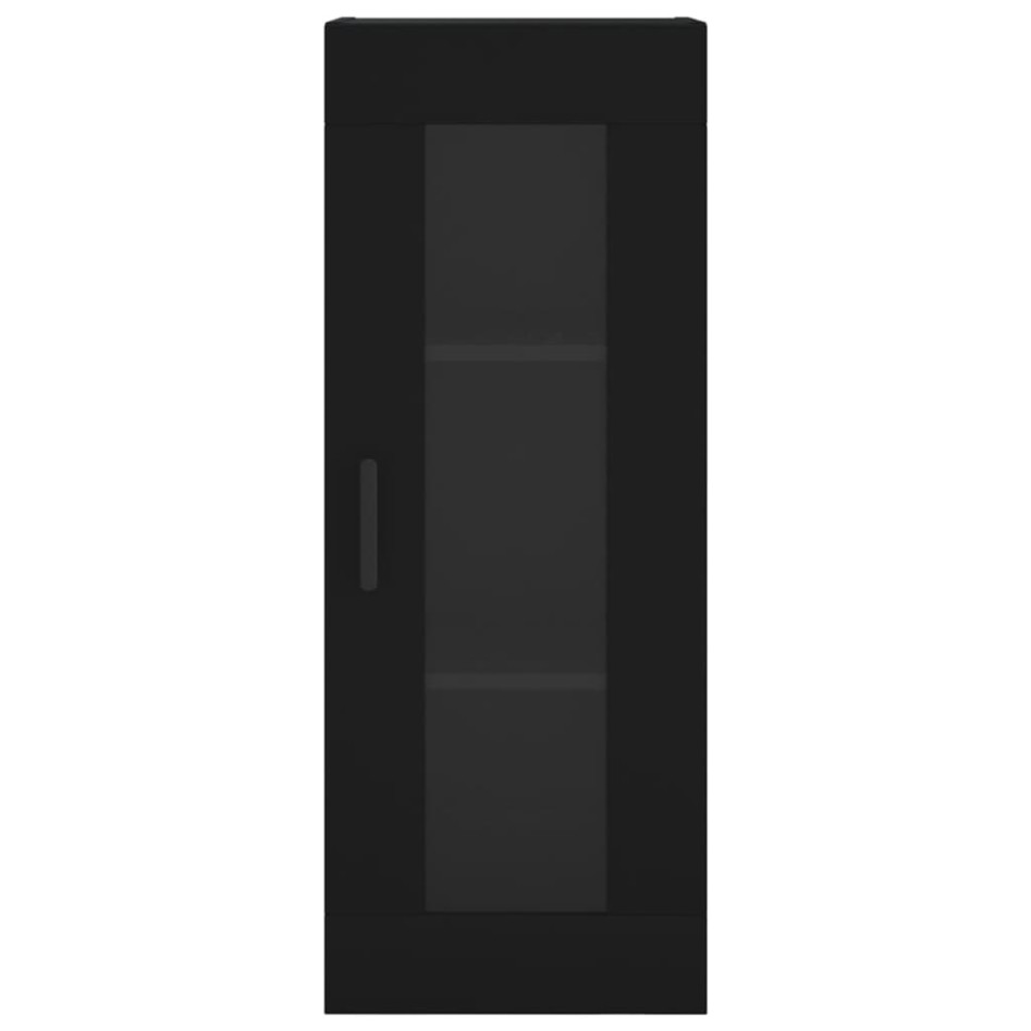 Aparador de madera contrachapada negro 34,5x34x180