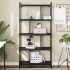 Librería de 5 estantes madera de ingeniería negro 76x32x158