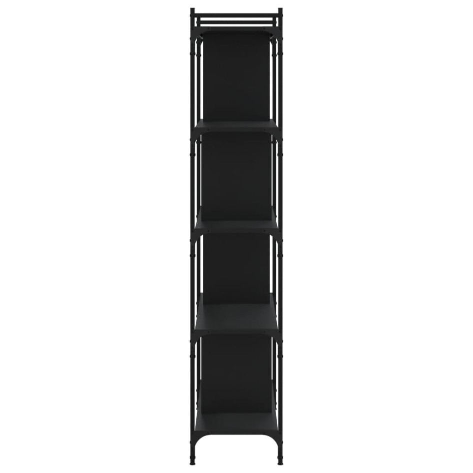 Librería de 5 estantes madera de ingeniería negro 76x32x158