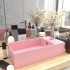 Lavabo con rebosadero cerámica rosa