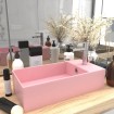 Lavabo con rebosadero cerámica rosa mate