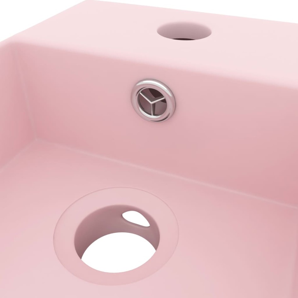 Lavabo con rebosadero cerámica rosa