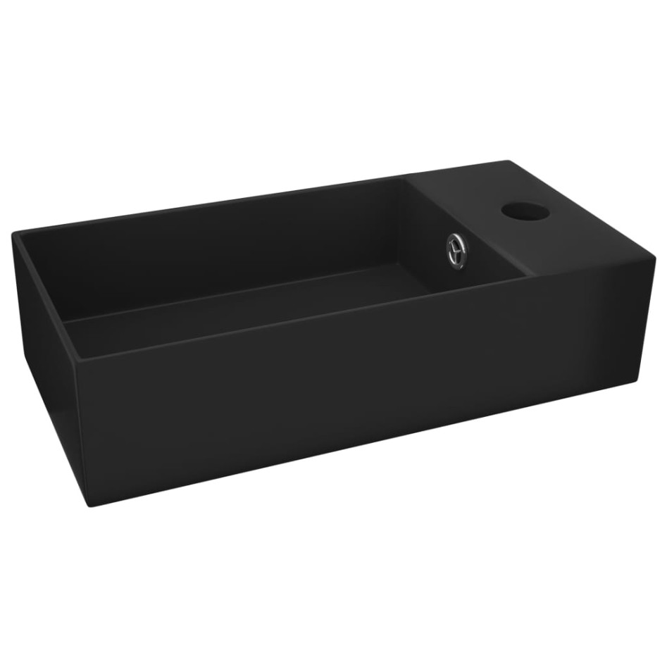 Lavabo con rebosadero cerámica negro