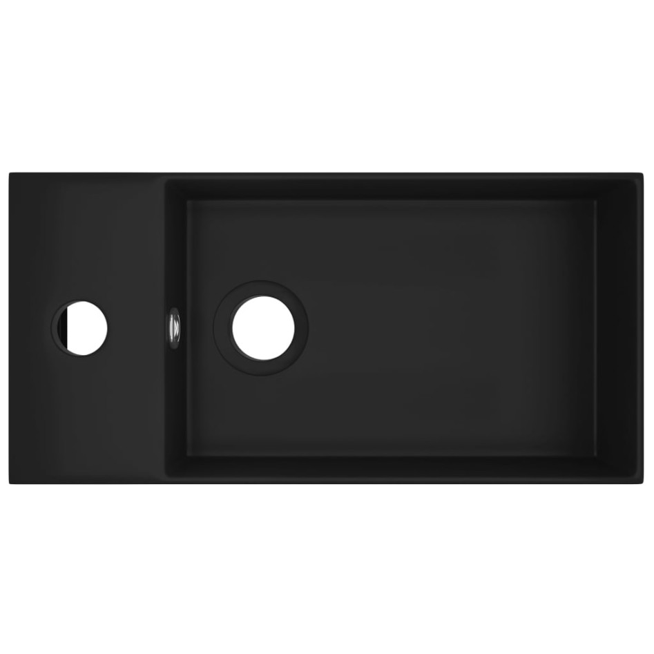 Lavabo con rebosadero cerámica negro