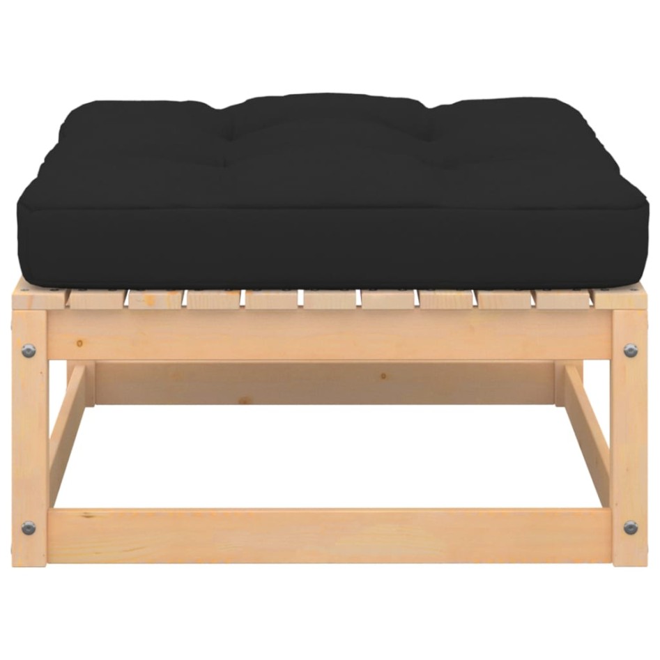 Taburetes de jardín con cojines madera maciza de