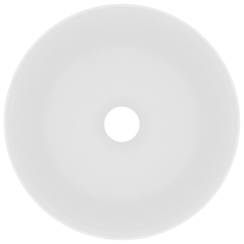 Lavabo de lujo redondo cerámica blanco mate 40x15
