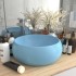 Lavabo de lujo redondo cerámica azul claro mate 40x15