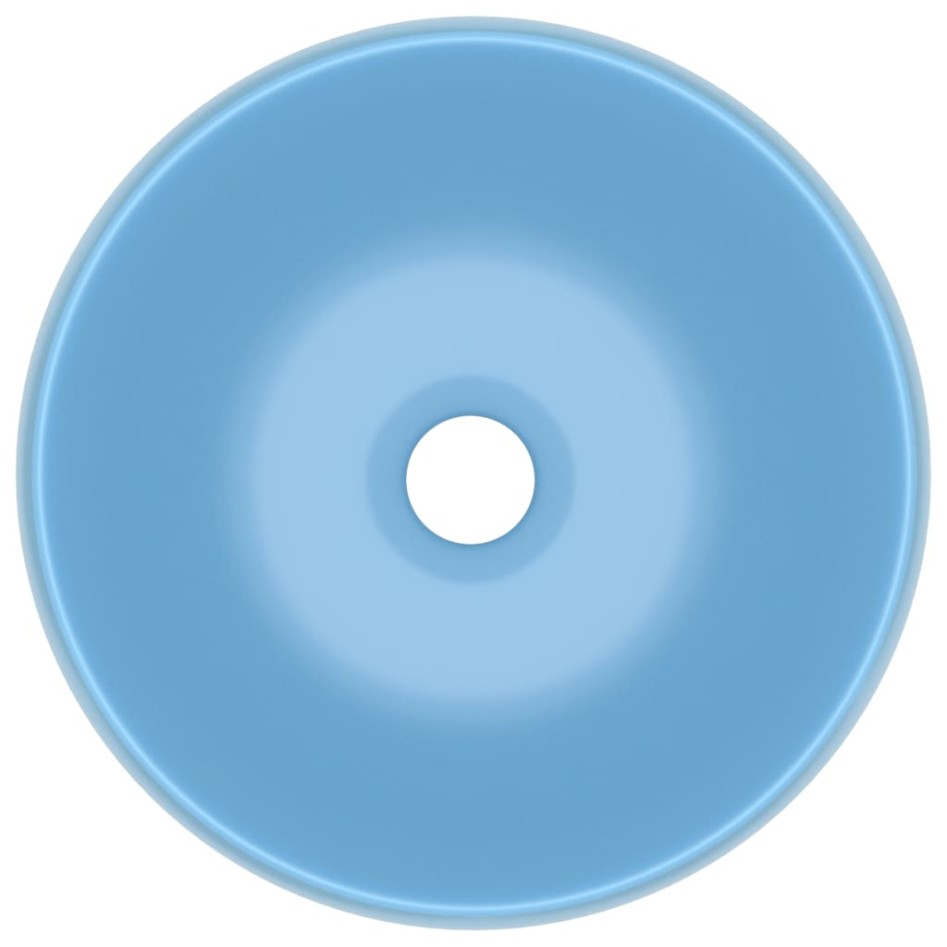 Lavabo de lujo redondo cerámica azul claro mate 40x15