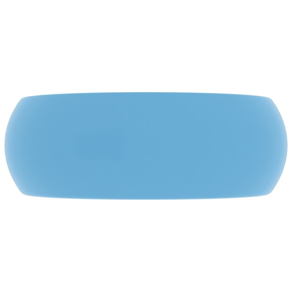 Lavabo de lujo redondo cerámica azul claro mate 40x15