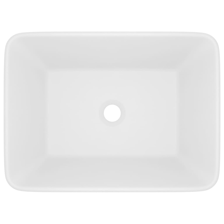 Lavabo de lujo de cerámica blanco mate 41x30x12