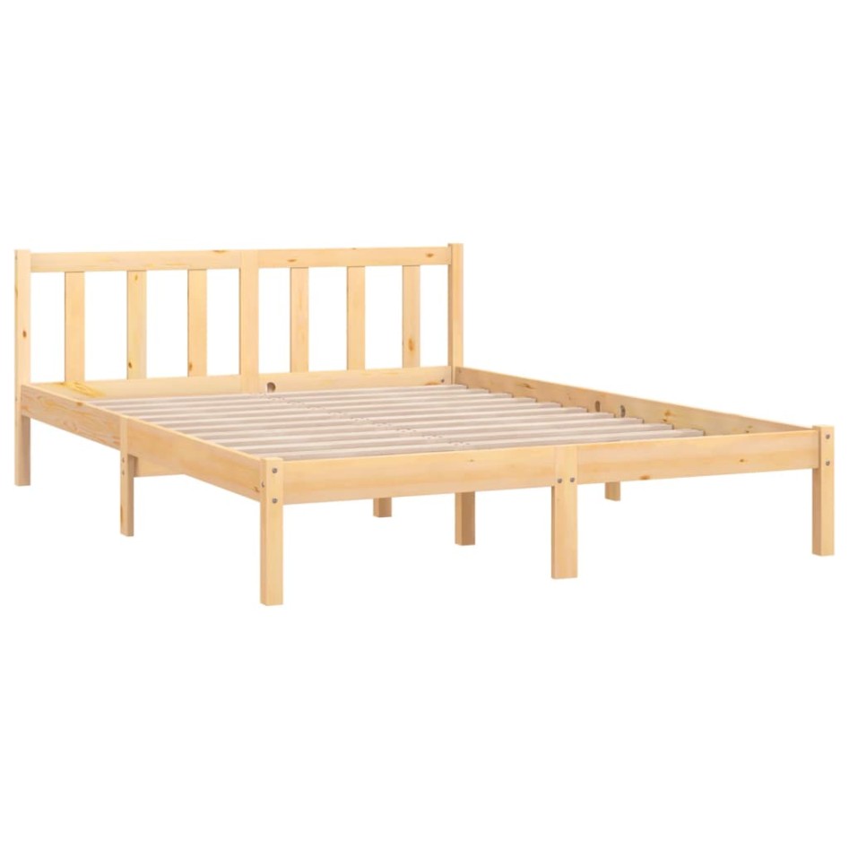 Estructura de cama sin colchón madera maciza 160x200