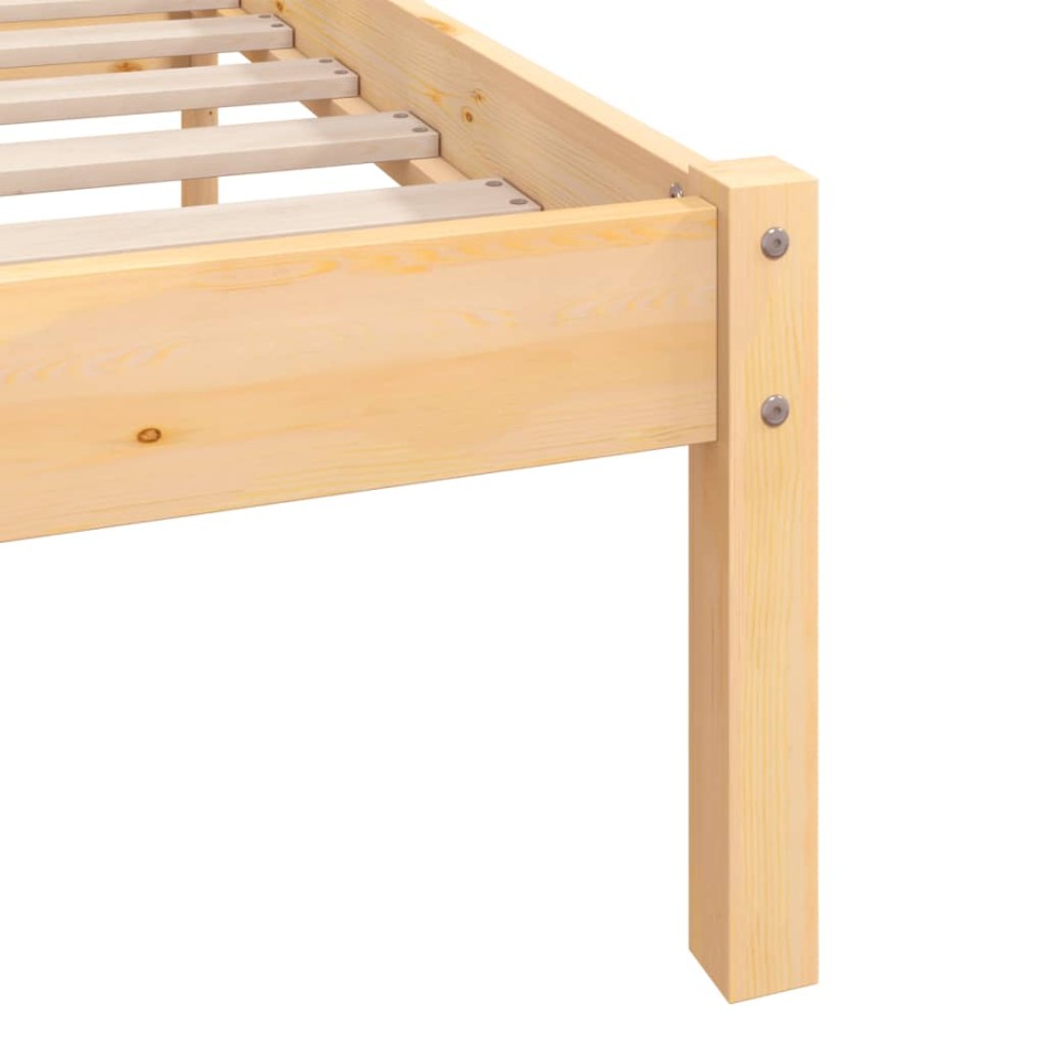 Estructura de cama sin colchón madera maciza 160x200