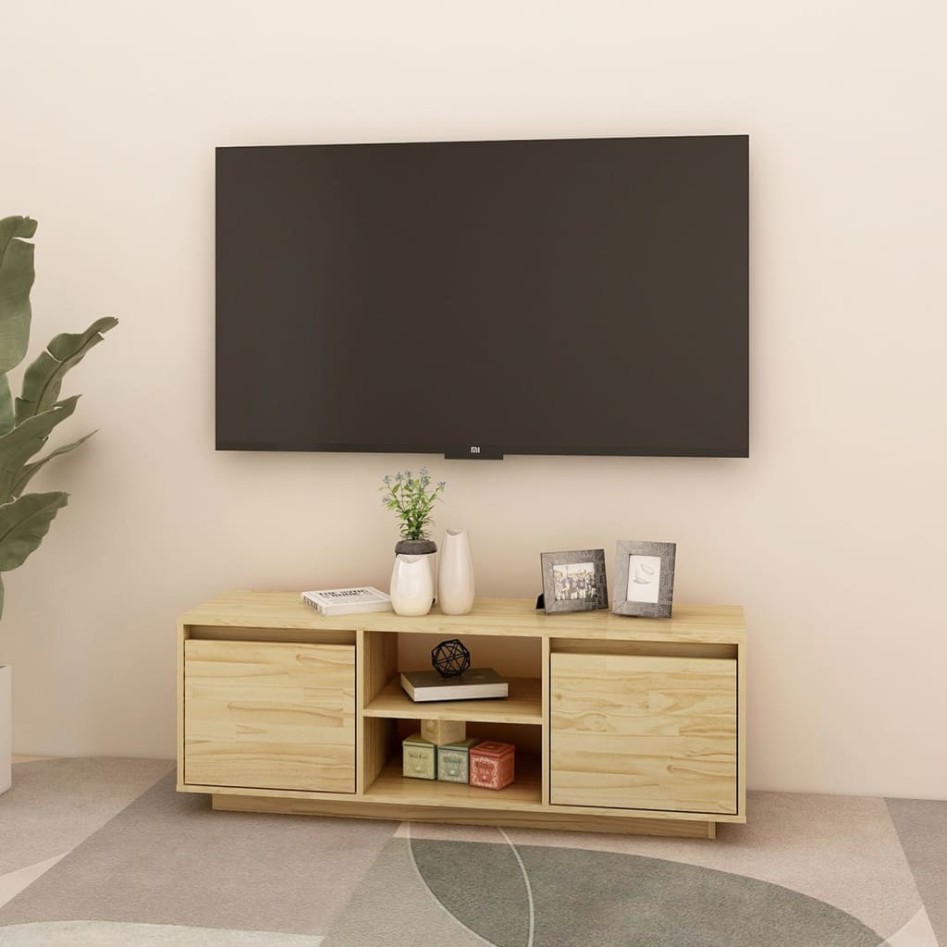 Mueble de TV madera maciza de pino 110x30x40