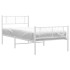 Estructura cama sin colchón con estribo metal blanco 90x200