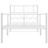 Estructura cama sin colchón con estribo metal blanco 90x200