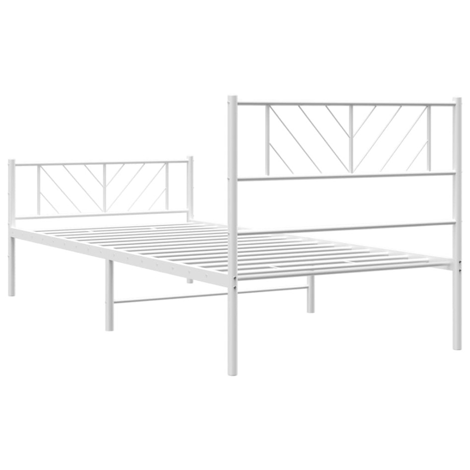 Estructura cama sin colchón con estribo metal blanco 90x200