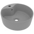 Lavabo lujoso con rebosadero cerámica gris claro mate 36x13