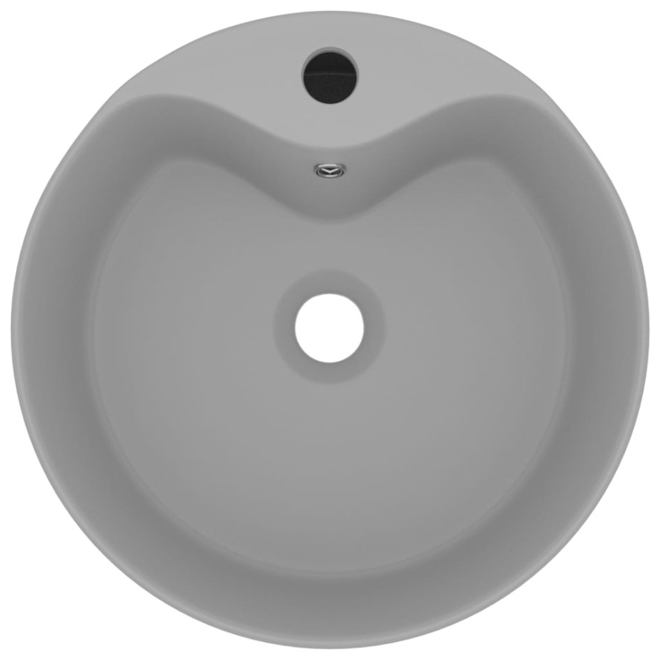 Lavabo lujoso con rebosadero cerámica gris claro mate 36x13