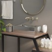Lavabo con rebosadero 49x25x15 cm cerámica plateado