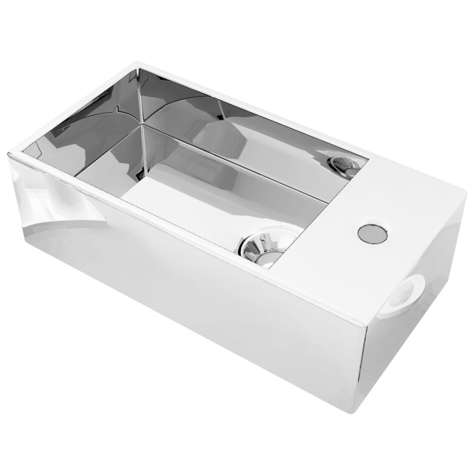 Lavabo con rebosadero 49x25x15 cm cerámica
