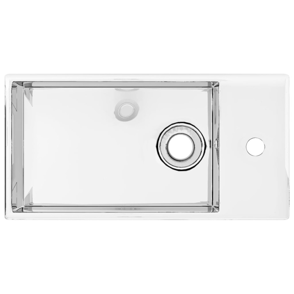 Lavabo con rebosadero 49x25x15 cm cerámica